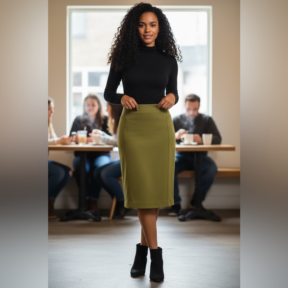 Halogen Olive Pencil Skirt size 10